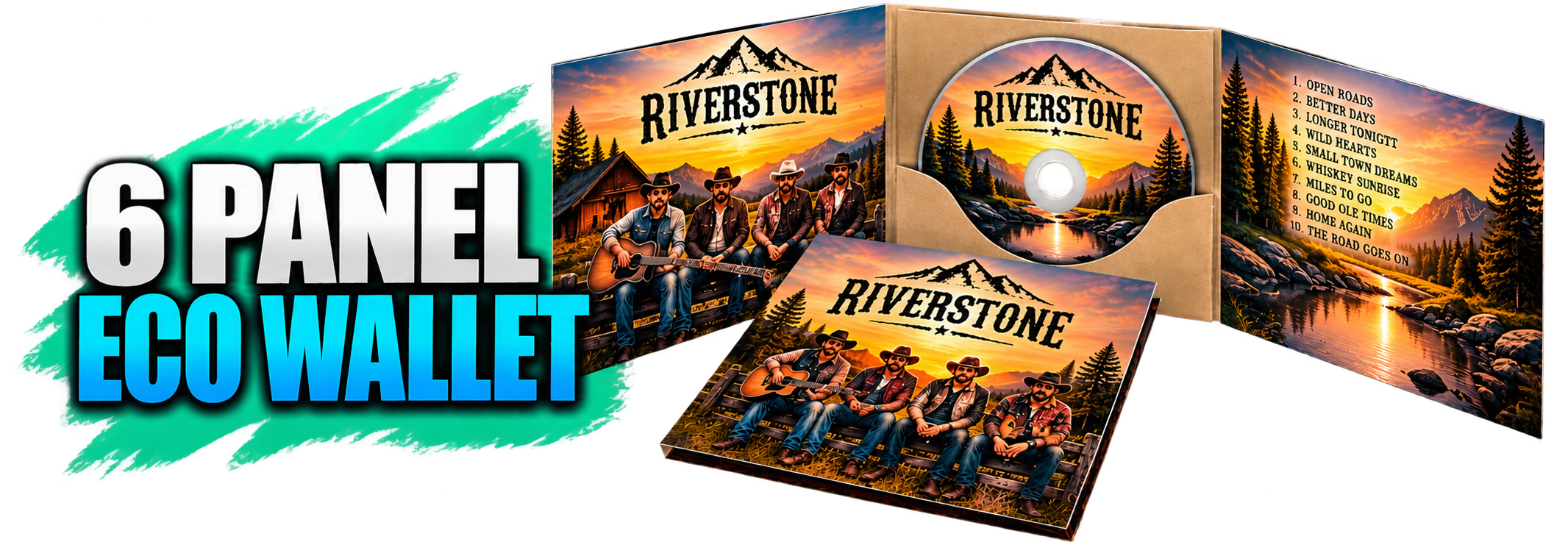 Riverstone 6 Panel Eco Wallet Mockup